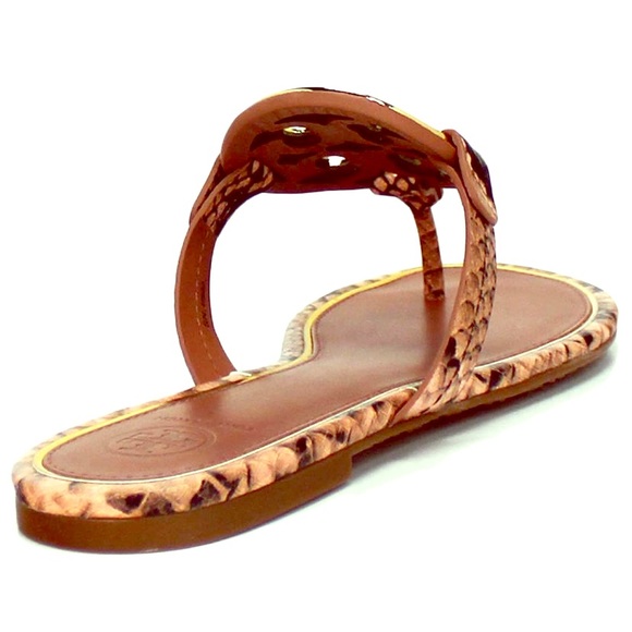 Last 1- Tory Burch Metal Logo Miller Thong Sandals - Picture 2 of 8